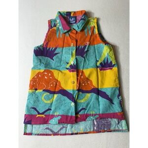 Ocean Pacific Kids  Button Down Top, Size 8 Vintage 1980's‎ Dead-stock